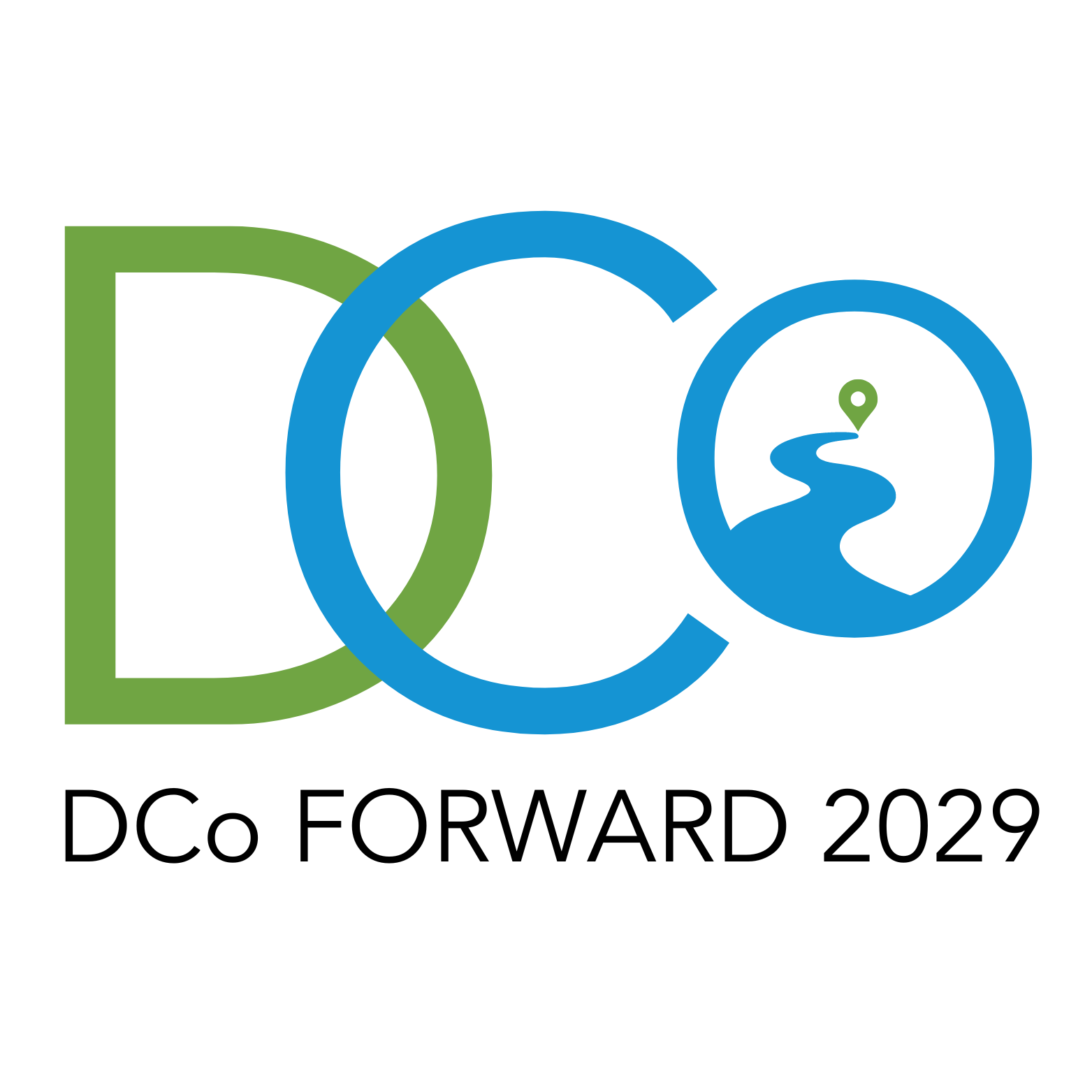 Dco Forward 2029 Logo (black text with white outline)