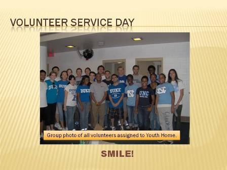 Group photo of all volunteers assigned to the Youth Home